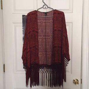 ❌SOLD❌ Forever 21 Tasseled Kimmono Size M